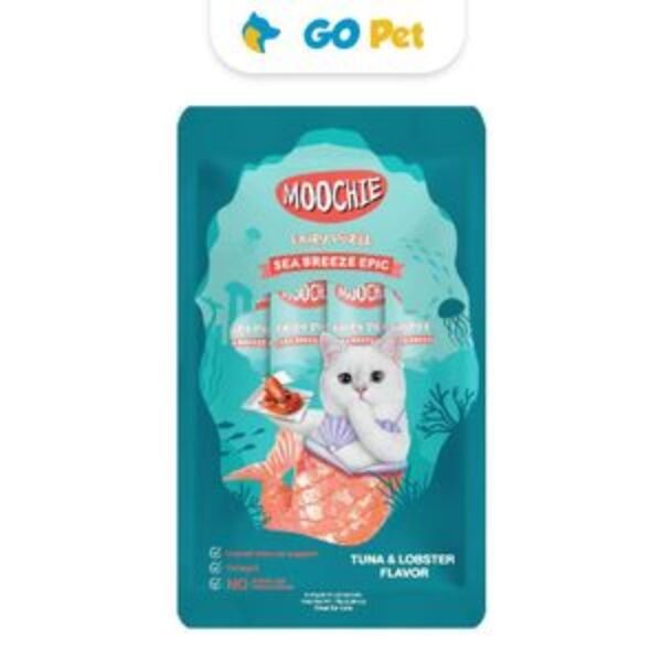 Moochie Tuna & Lobster 15 Gr x 5 Und – Snack para Gato Sabor Atún y Langosta