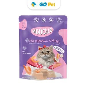 Moochie Cat Benefits Hairball Care Paté Pouch 70 Gr – Control Bolas de Pelo – Gambas