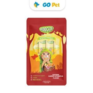 Moochie Chicken, Carrot & Pumpkin 15 Gr x 5 Und – Snack para Gato Sabor Pollo, Zanahoria y Calabaza