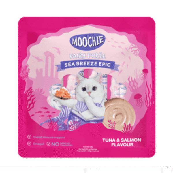 Moochie Tuna & Salmon 15 Gr x 25 Und – Snack para Gato Sabor Atún y Salmón