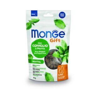 Monge Gift Filled And Crunchy Dental Cat 60 Gr – Salud Dental – Conejo con Menta