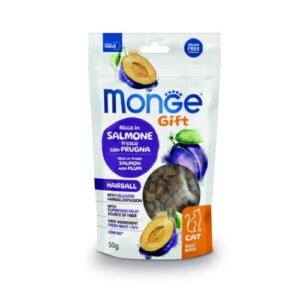 Monge Gift Meat Minis Cat Hairball – Salmon y Ciruela 50Gr