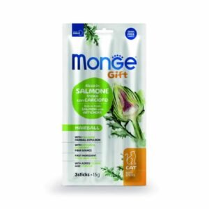 Monge Gift Soft Sticks Hairball Cat 15 Gr – Bolas de Pelo – Salmón con Alcachofa