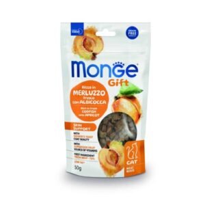 Monge Gift Meat Minis Skin Support Cat 50 Gr – Pelaje Saludable – Bacalao con Albaricoque