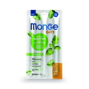 Monge Gift Soft Sticks Sterilised Cat 15 Gr – Gato Esterilizado – Pato con Toronjil