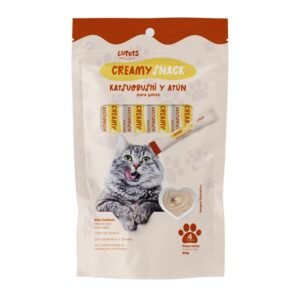 Lopets Creamy Snack Para Gatos – Katsuobushi Y Atún x 60 G (4x15g)