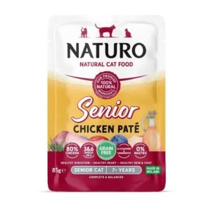 Naturo Paté de Pollo para gato adulto entre 7 años a más 85gr
