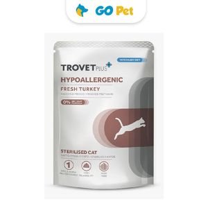 Trovet Plus Adult Cat Sterilised & Hypoallergenic Fresh Turkey Pouch 85 Gr – Esterilizado y Alergias – Pavo