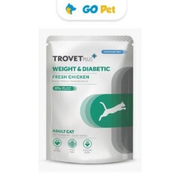 Trovet Plus Adult Cat Weight & Diabet Fresh Chicken Pouch 85 Gr – Control de Peso y Diabetes – Pollo