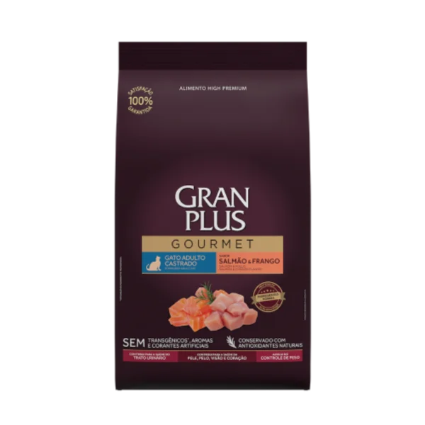 Gran Plus Gato Gourmet Adulto Castrado Salmon Y Frango 1 Kg