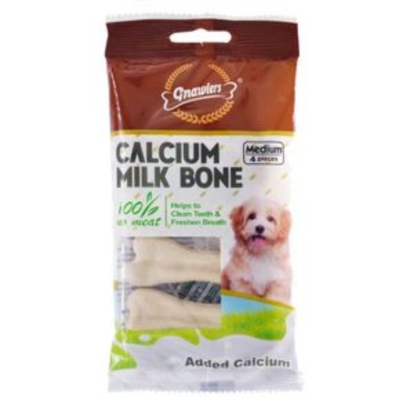 Gnawlers Calcium Milk Bone 3″x 4 und – Hueso de Calcio