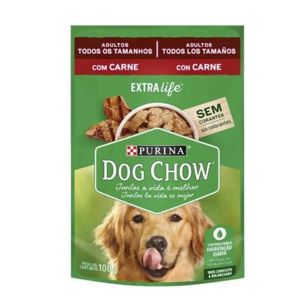 Dog Chow Alimento Húmedo Cena De Carne Trozos Jugosos 100 gr