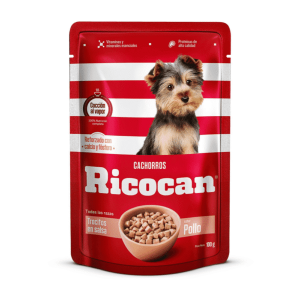 Ricocan Trocitos en Salsa de Pollo – Cachorros 100gr