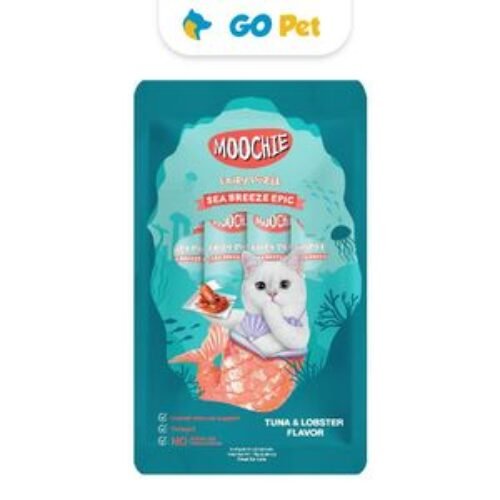 Moochie Tuna & Lobster 15 Gr x 5 Und – Snack para Gato Sabor Atún y Langosta