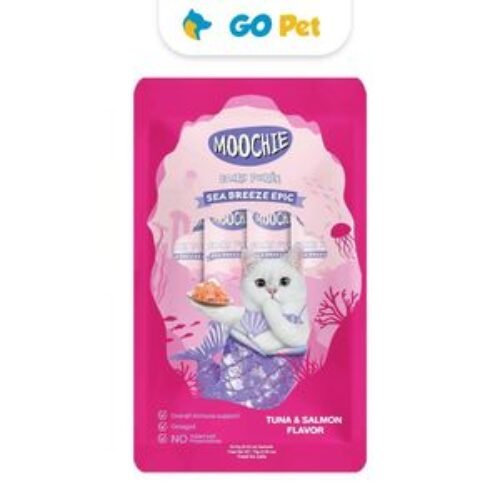 Moochie Tuna & Salmon 15 Gr x 5 Und – Snack para Gato Sabor Atún y Salmón