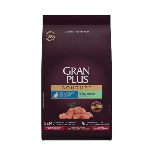 Gran Plus Gourmet Pavo y arroz – Gatos castrados 1kg