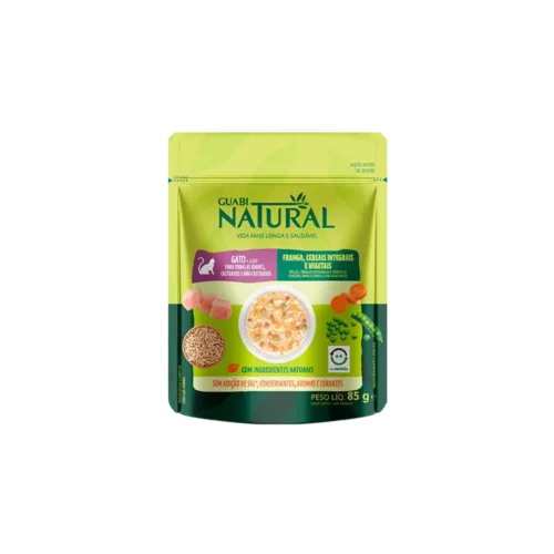 Guabi Natural Gato Sabor Pollo, Cereales Integrales Y Verduras 85 G