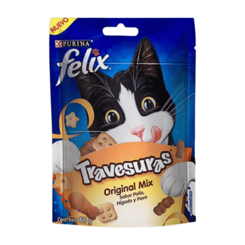 Felix Travesuras Original Mix 60 gr – Pollo,  hígado,  pavo