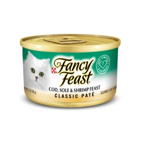 Fancy Feast Paté Clásico con Bacalao, Lenguado,  Camarón y Otros 85 gr