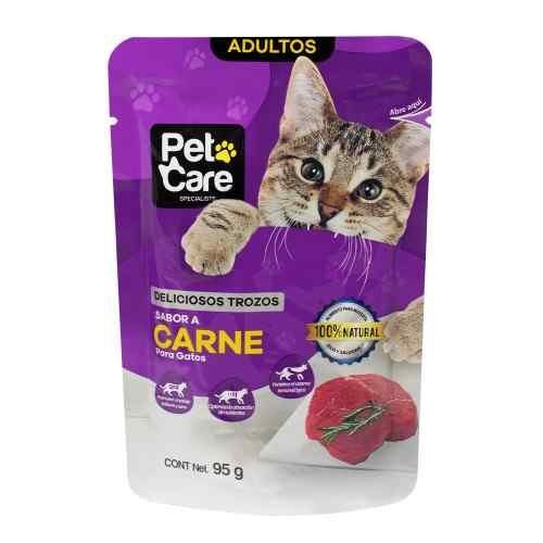 Pet Care Pouches Gato Sabor Carne 95g