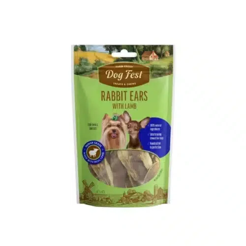 Dog Fest Rabbit Ears With Lamb 55gr