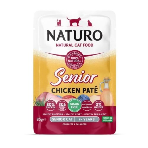 Naturo  Paté de Pollo para gato adulto entre 7 años a más 85gr